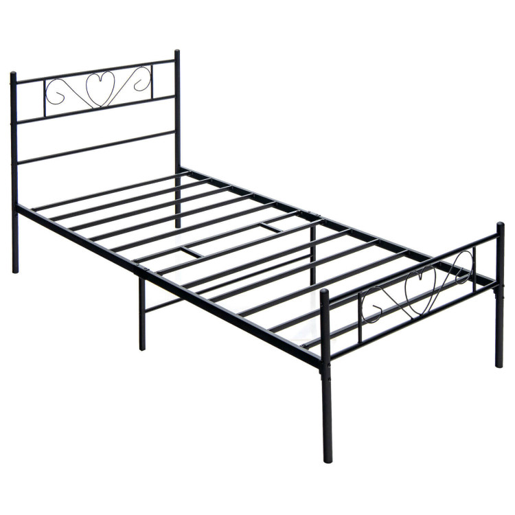 Twin XL Metal Bed Frame with Heart-shaped HeadboardCostway Gallery View 1 of 10